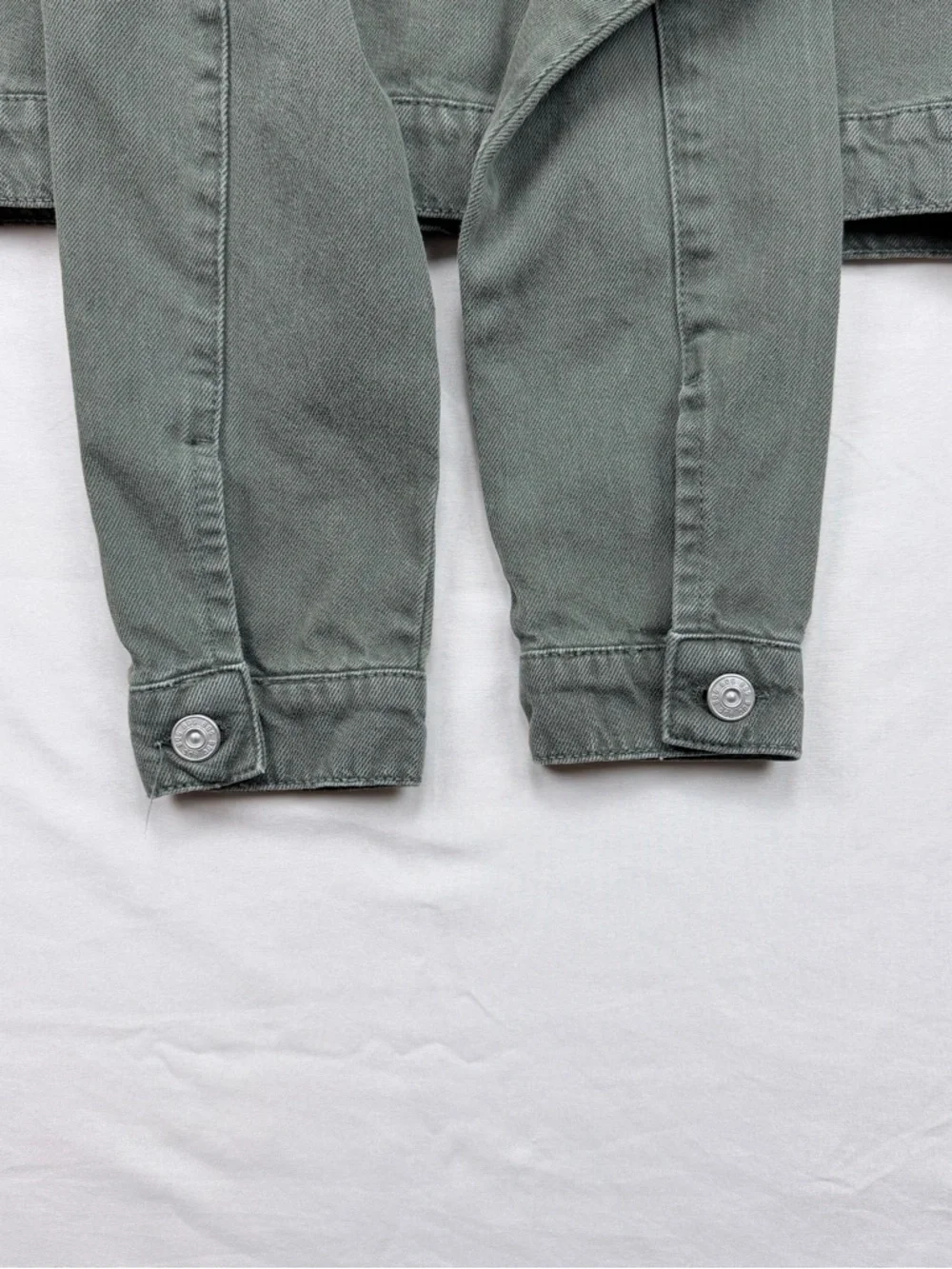 Urban Outfitters Olive Cropped Button-Front Jean Jacket